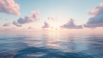 Obraz premium Tranquil Seascape: Gentle Waves And Dusky Sky Create Serene Atmosphere With Subtle Water Movements And Soft Cloud Colors.