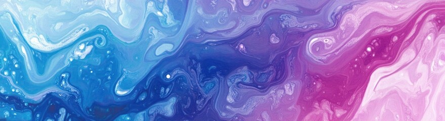 Obraz premium Abstract swirling blue and pink paint texture.