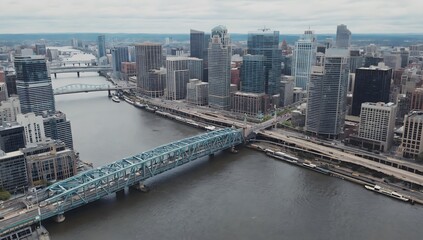  Aerial View Over Downtown Portland Oregon and the Willamette River 