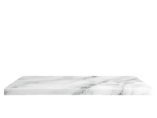 Empty White Marble Shelf on Transparent Background, PNG