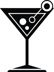 Martini glass icon silhouette