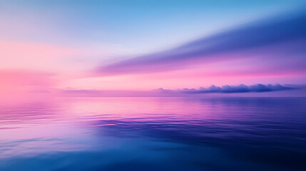 A boundless and infinite environment with a vibrant blue-purple tint , landscape, purple, blue. Boundless - Horizon. Illustration