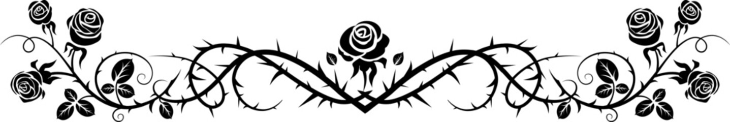 Black Roses and thorns border