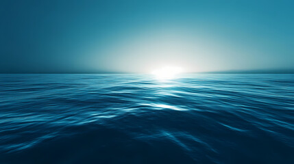 Obraz premium Blue infinity background: elegant low light photography for modern designs and creative projects. Boundless - Horizon. Illustration