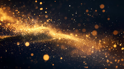 Fototapeta premium Ephemeral dust particles suspended in the boundless emptiness of space, dark universe, cosmic suspension, stellar glow. Boundless - Horizon. Illustration