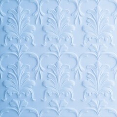 A textured wallpaper design featuring intricate floral patterns in soft blue tones, This image is ideal for interior design projects, home decor inspirations