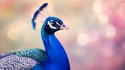 Fototapeta premium Elegant Peacock with Royal Feathers