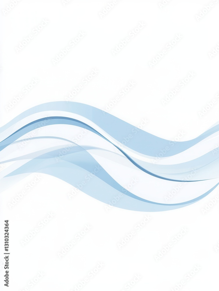 Leinwandbilder Wavy blue line design representing calmness in a minimalist abstract style for soothing visual appeal