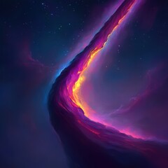 A vibrant cosmic scene showcasing swirling colors of purple, orange, and blue against a starry backdrop, Perfect for use in science fiction themes, digital art projects, or space-related content,