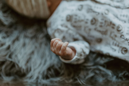 Newborn Baby Hand in Detail Shot