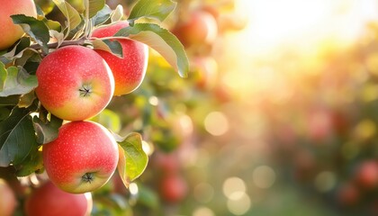 Ripe Apples In Orchard Ready For Harvesting - Image Capturing The Moment When Fully Grown Apples Are Ready To Be Picked From Trees.