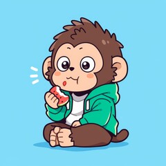 Cute Monkey Eats Watermelon (1)