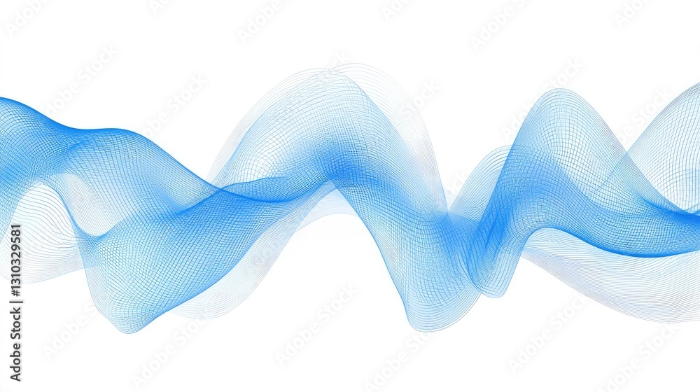 Sticker abstract flowing blue wave on a white background. useful for web design and presentations