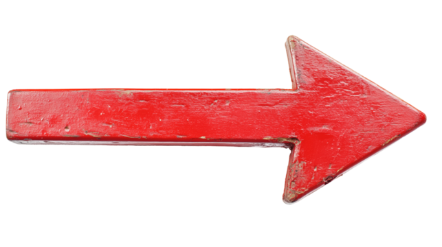 Red 3D Arrow Pointer – Transparent Background

