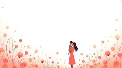 Obraz premium digital Mother’s Day invitation, gentle floral card background, warm-toned greeting card, light pastel greeting card, holiday greeting card bundle, online Mother’s Day marketing, stylish greeting card