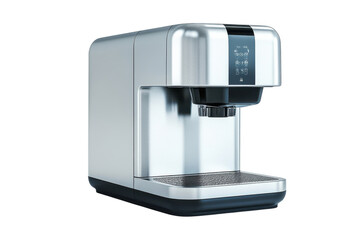 Modern coffee maker with sleek design and advanced brewing technology in a kitchen setting at home
