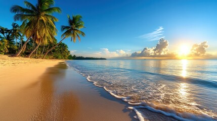 Tropical Sunrise Beach Scene