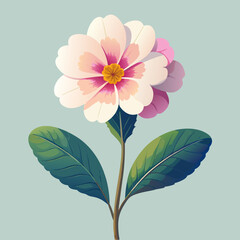 Beautiful pastel flower illustration with soft colors and details