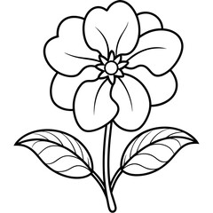Elegant white flower illustration with intricate petals and leaves