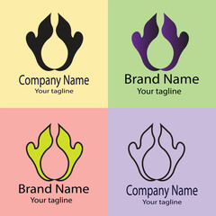 Excellent logo design with different designs of the same shape For business company. Color editable.