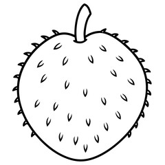 Close-up of a spiky fruit with a stem against a plain background