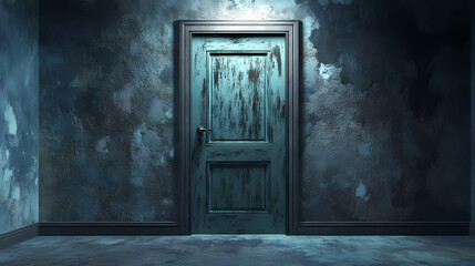 Online identity danger alert interface 3d render. Secretive - Doorway. Illustration