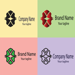 Excellent logo design with different designs of the same shape For business company. Color editable.