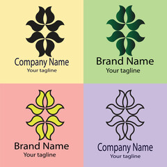 Excellent logo design with different designs of the same shape For business company. Color editable.