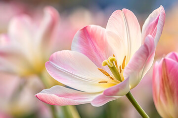 Fototapeta premium The Captivating Beauty of a Tulip Flower in the Heart of Nature