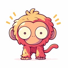 Obraz premium Cute Monkey Cartoon Illustration