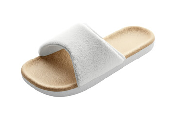 Comfortable white slide sandal with plush strap ideal for casual wear or lounging indoors and outdoors