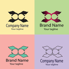 Excellent logo design with different designs of the same shape For business company. Color editable.