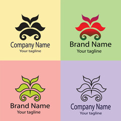 Excellent logo design with different designs of the same shape For business company. Color editable.