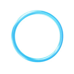 A simple blue, glowing neon ring on a white background
