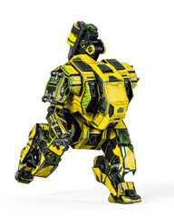 the war machine is running up for action on white background