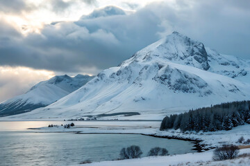 The Serene Beauty of a Snow-Capped Mountain Landscape
