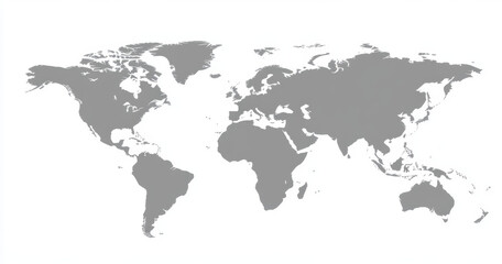 Obraz premium World map, in a gray color on a white background