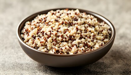 A Bowl of Cooked Tricolor Quinoa Grain