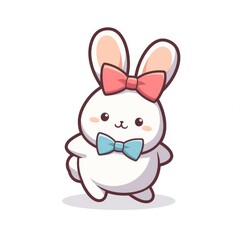Fototapeta premium Cute Rabbit with Bow Tie