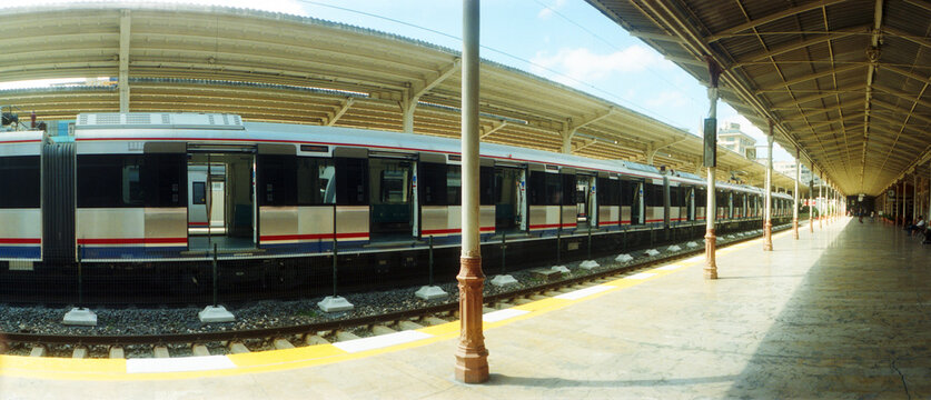 Panoramic view of old Orient Express train station in Istanbul, Turkey.