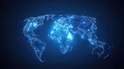 Global Network Connections, Digital World Map