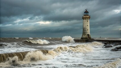 Naklejka premium lighthouse on the coast