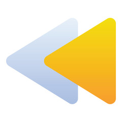 Gradient color icon, illustration for Arrow, multimedia, button, preview, left, back.