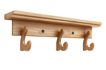 Wooden wall hooks for entryway organization and storage in contemporary home decor