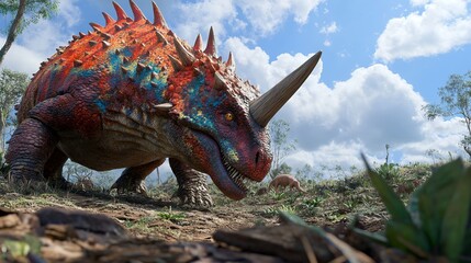 A muscular Rugops sniffing the air in search of prey