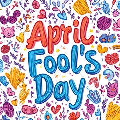 Fototapeta premium April fool's day text card