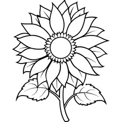 Intricate black and white floral design featuring a large blooming flower