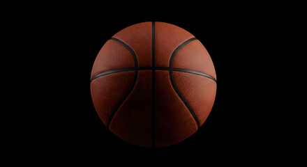 Obraz premium Basketball on Dark Background with Black Lines
