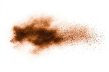 Dust explosion event white background abstract image clean environment close-up energy release