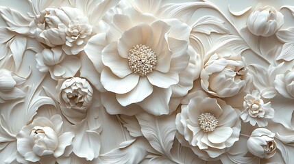 Ornate white floral wall decor